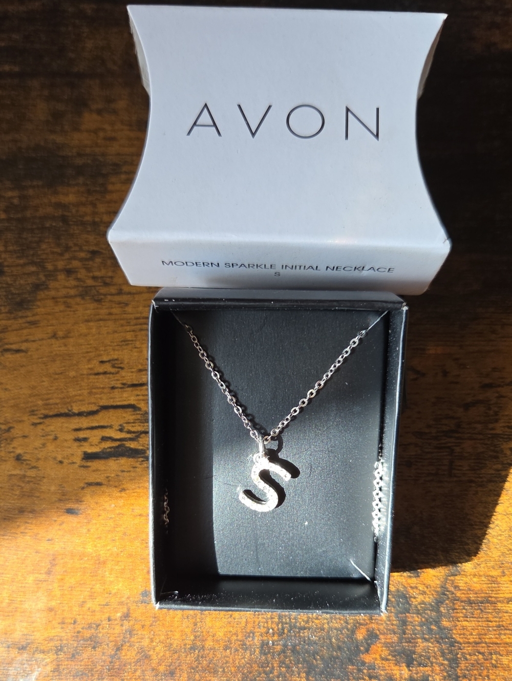 Avon Silver Initial 'S' Necklace